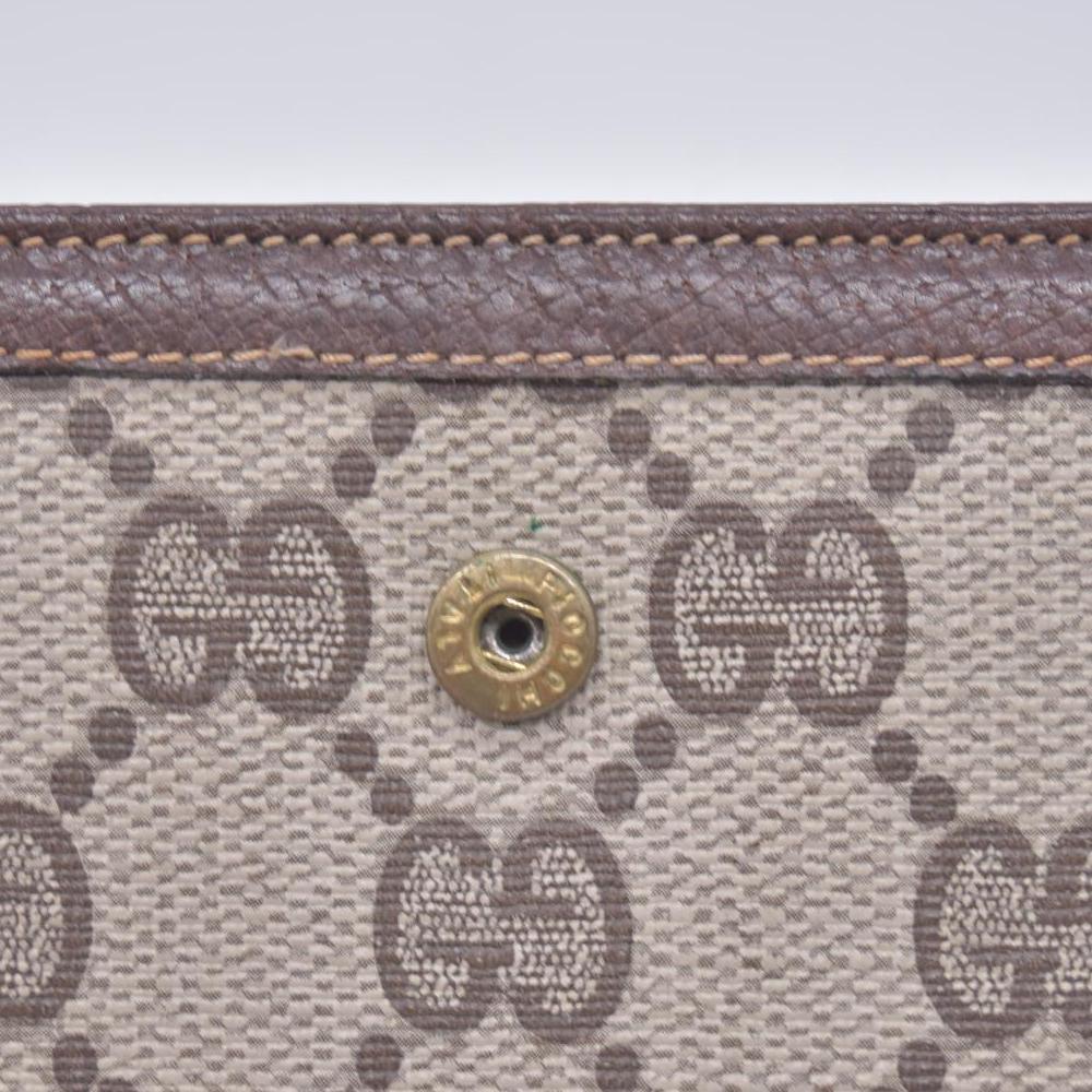 $680 GUCCI Vintage GG Plus Supreme French Purse Kisslock Wallet Beige Brown CONSIGNMENT 10021237