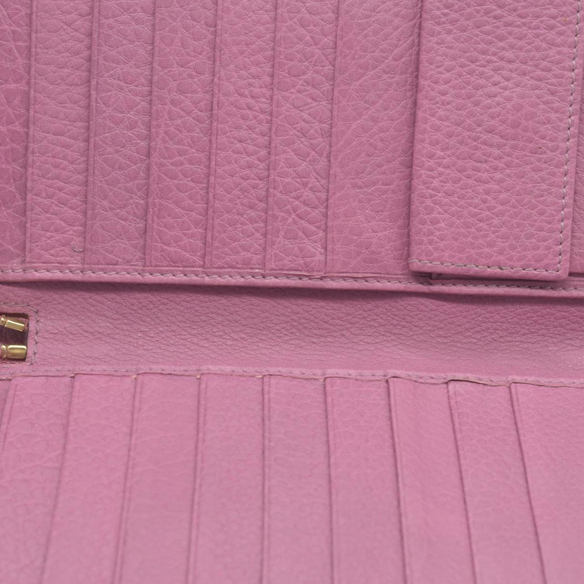 $550 Gucci Dollar Calfskin GG Marmont Zip Around Wallet Perfect Pink