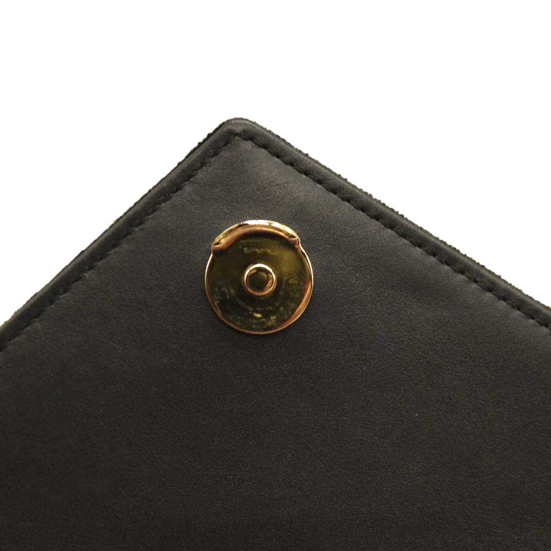 Saint Laurent  Suede Matelasse Chevron Monogram Medium College Bag Black