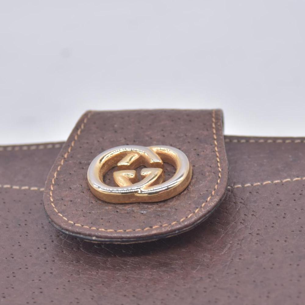 $680 GUCCI Vintage GG Plus Supreme French Purse Kisslock Wallet Beige Brown CONSIGNMENT 10021237