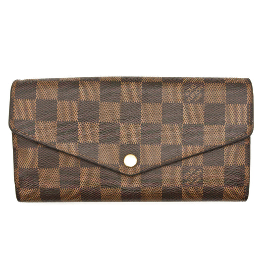 LOUIS VUITTON Damier Ebene Sarah Wallet NM Rose Ballerine CA4108