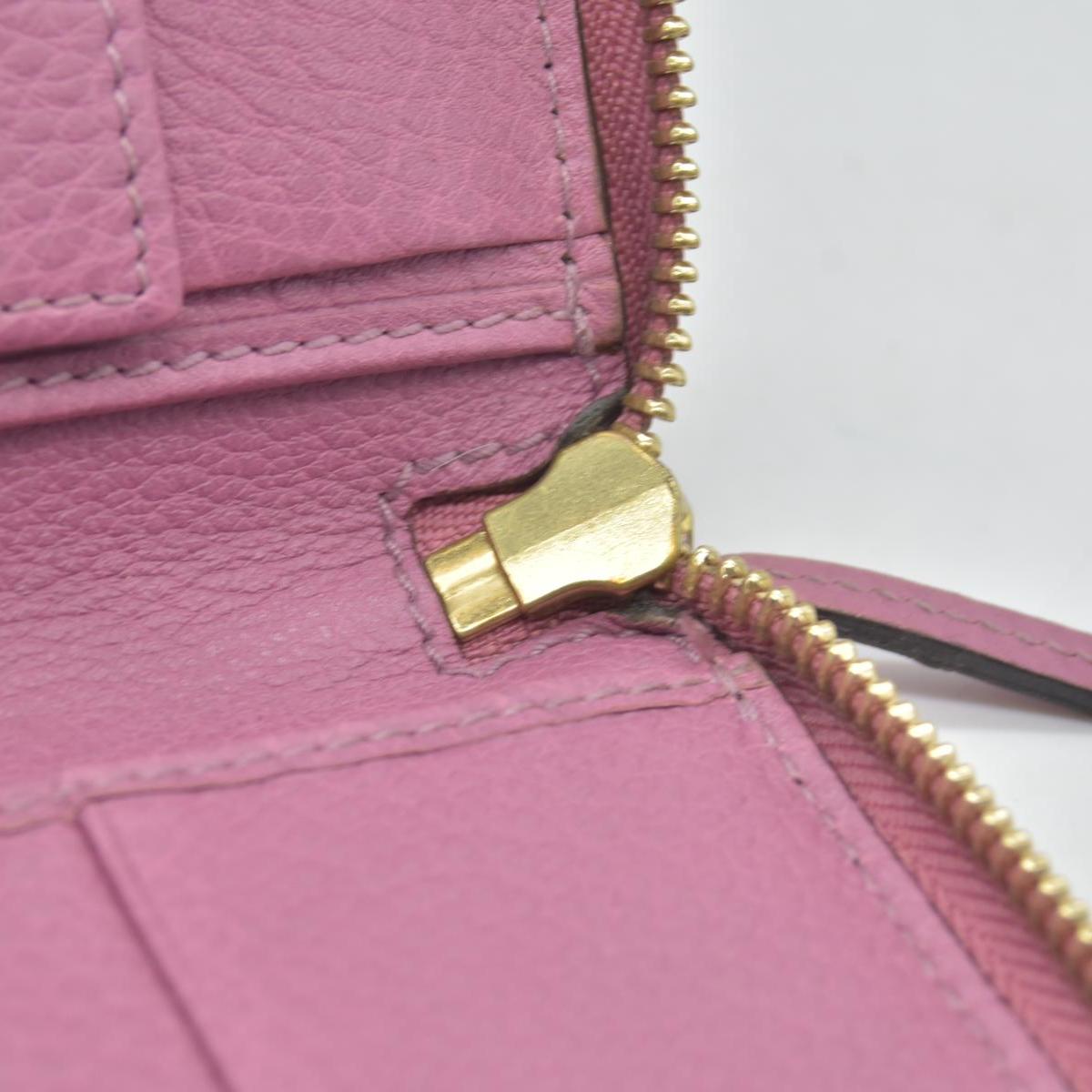 $550 Gucci Dollar Calfskin GG Marmont Zip Around Wallet Perfect Pink