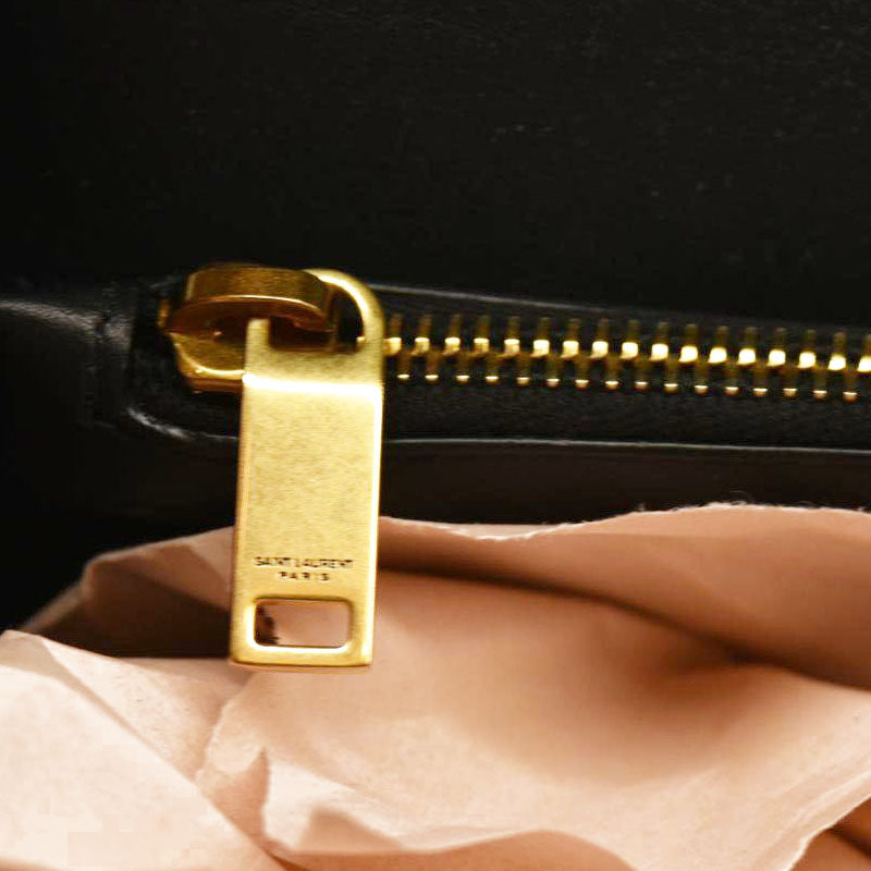 Saint Laurent  Suede Matelasse Chevron Monogram Medium College Bag Black