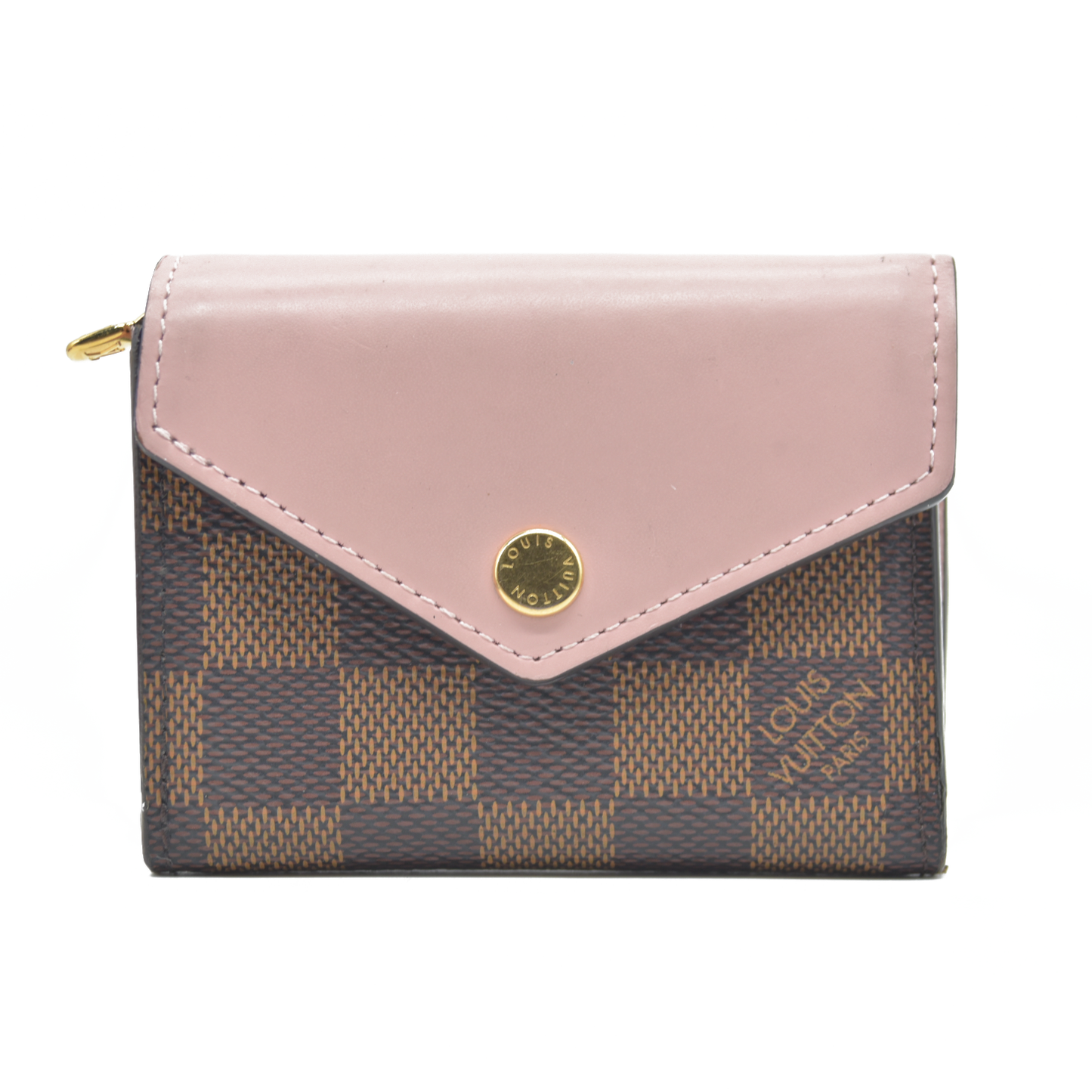 $605 LOUIS VUITTON Damier Ebene Zoe Wallet Rose Ballerine TA0129 2019
