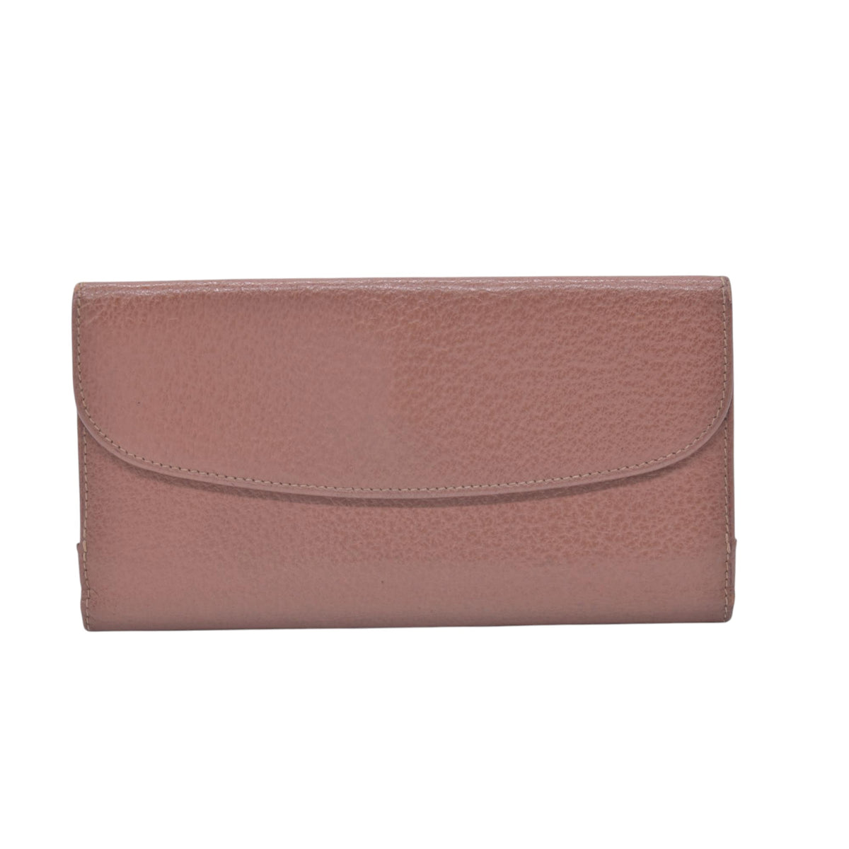 $620 GUCCI Grainy Calfskin Belt Buckle Long Wallet Brown CONSIGNMENT 10021235