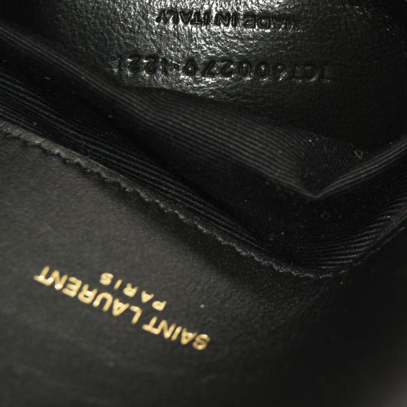 Saint Laurent  Suede Matelasse Chevron Monogram Medium College Bag Black