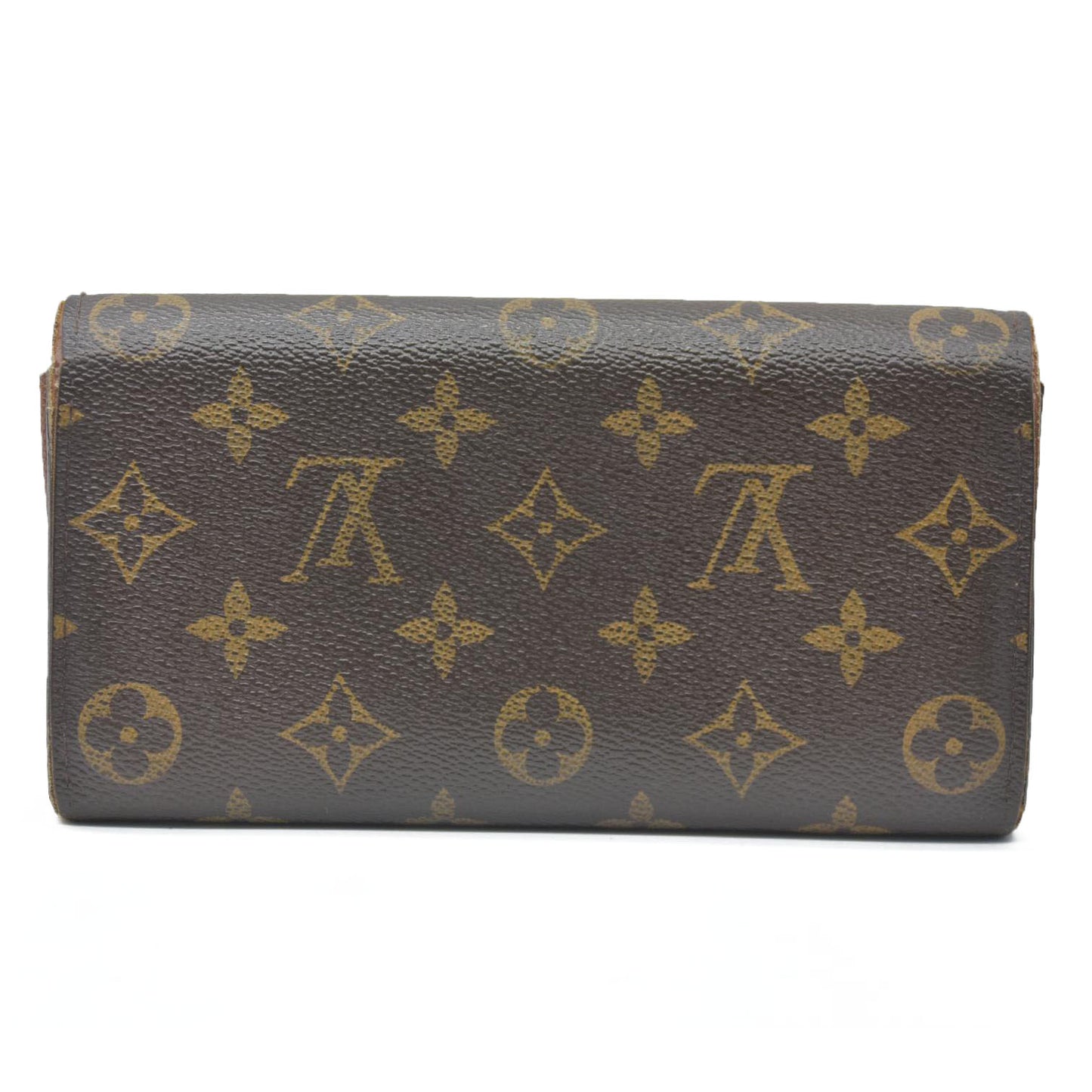 AUCTION $720 Louis Vuitton Monogram Portefeiulle Sarah Long Bifold Wallet Brown CA0049