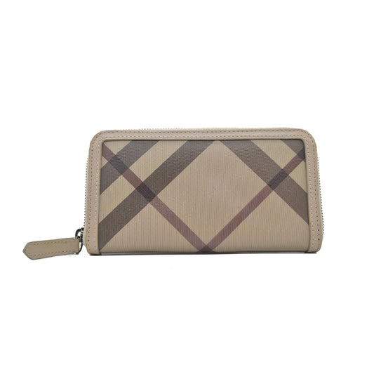 $680 Burberry Smoked Check Super Nova Check Pattern Continental Wallet CONSIGNMENT