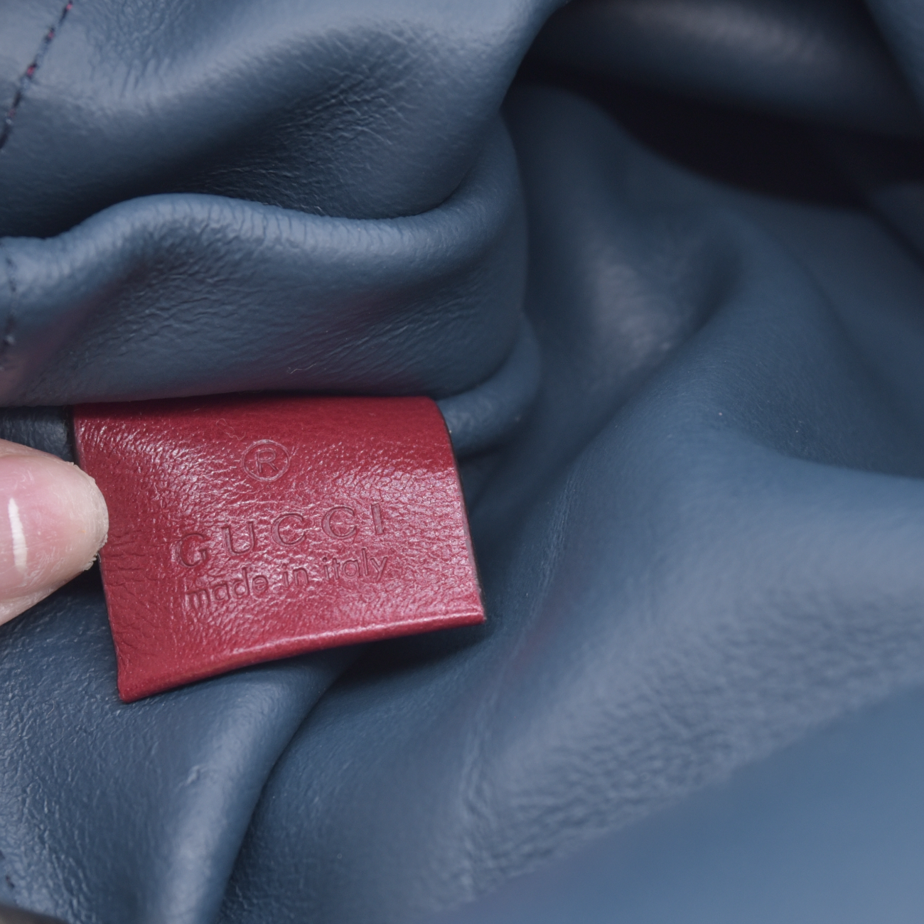 $2500 Gucci Navy Suede Web Rajah Tote Large CONSIGNMENT