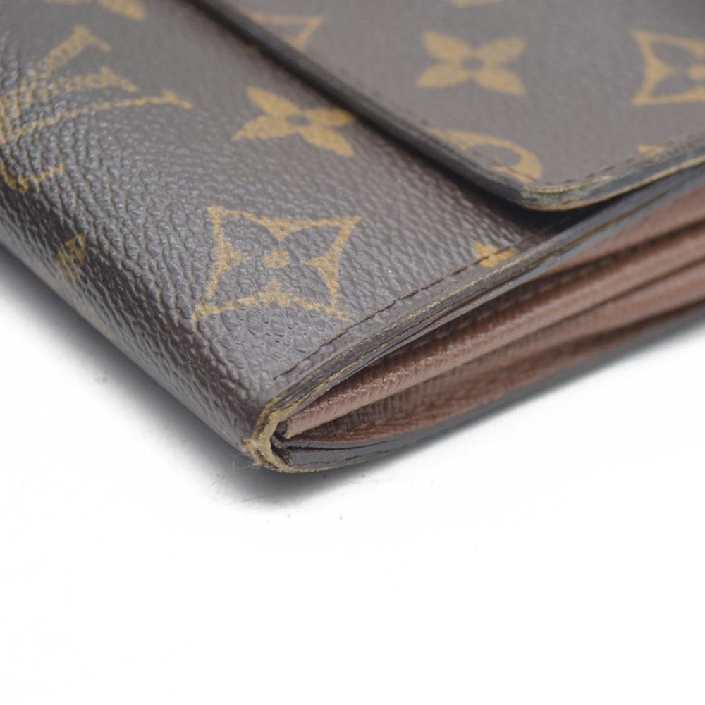 AUCTION $720 Louis Vuitton Monogram Portefeiulle Sarah Long Bifold Wallet Brown CA0049