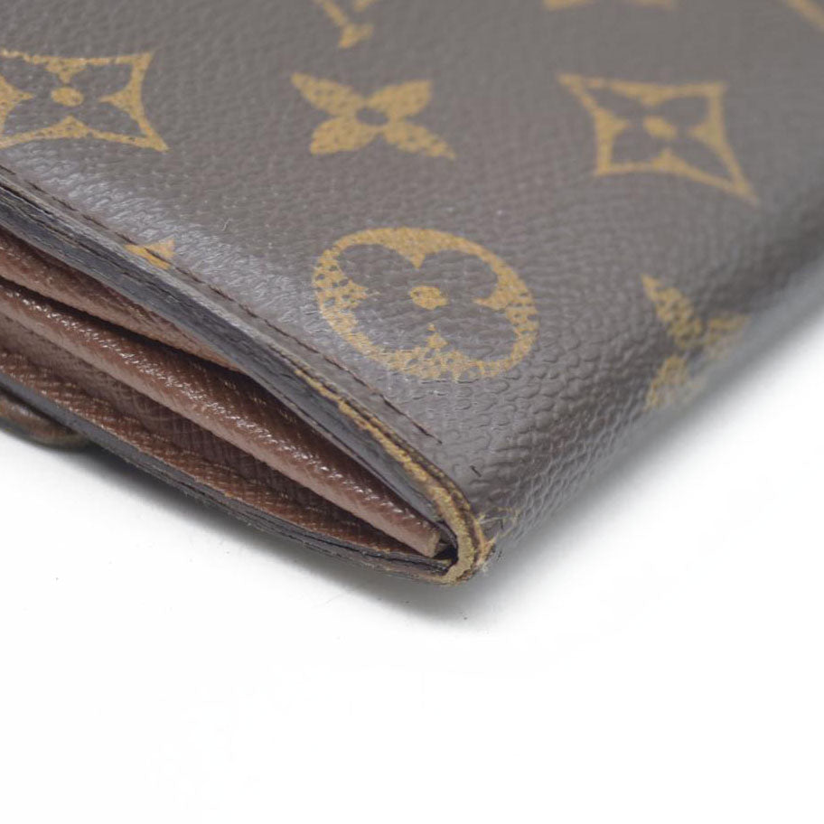 AUCTION $720 Louis Vuitton Monogram Portefeiulle Sarah Long Bifold Wallet Brown CA0049