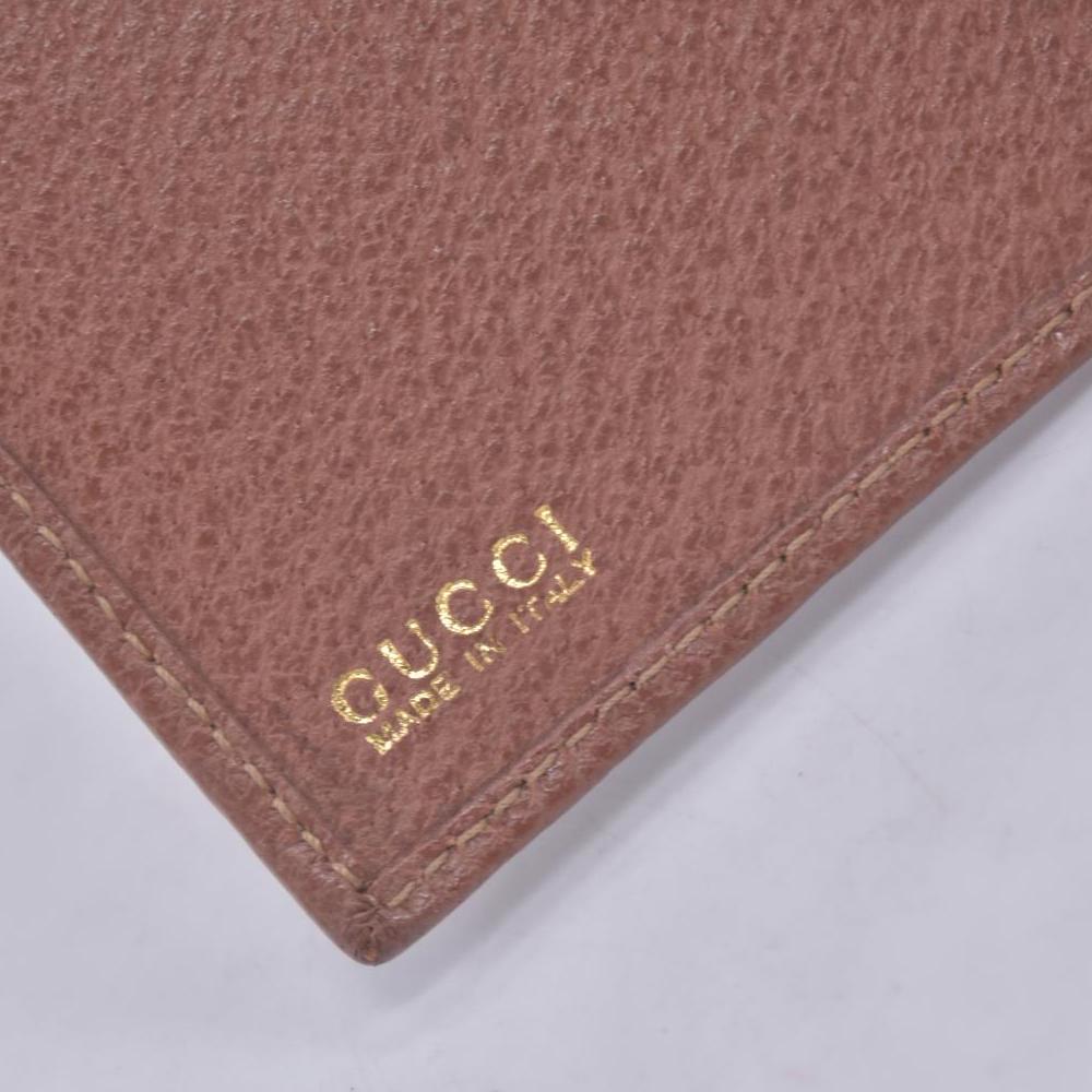 $620 GUCCI Grainy Calfskin Belt Buckle Long Wallet Brown CONSIGNMENT 10021235
