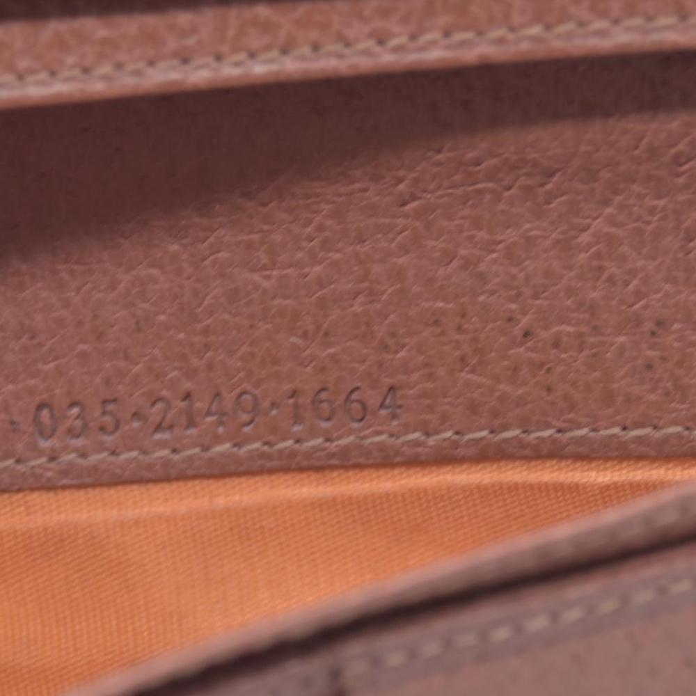 $620 GUCCI Grainy Calfskin Belt Buckle Long Wallet Brown CONSIGNMENT 10021235