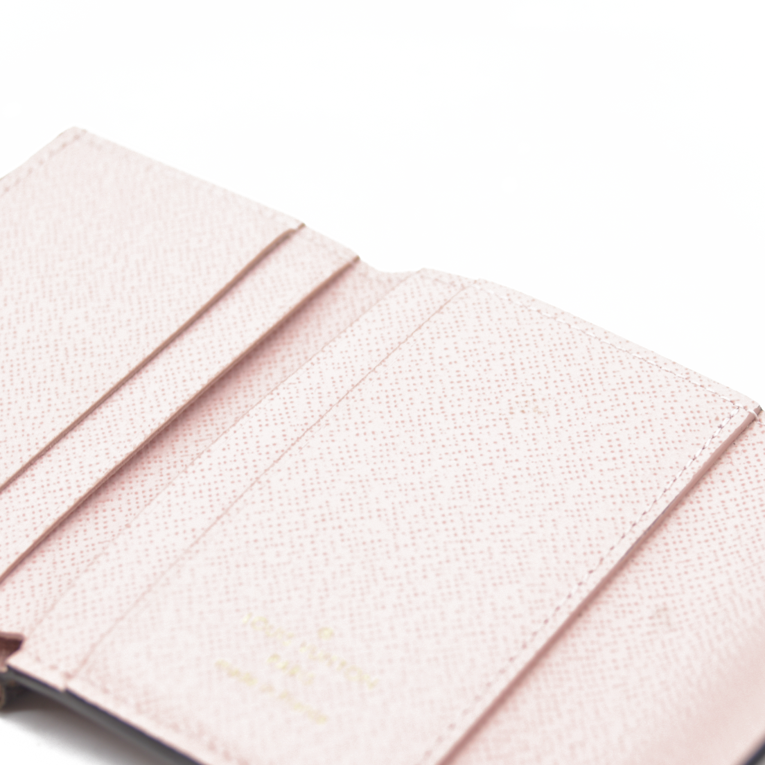 $605 LOUIS VUITTON Damier Ebene Zoe Wallet Rose Ballerine TA0129 2019