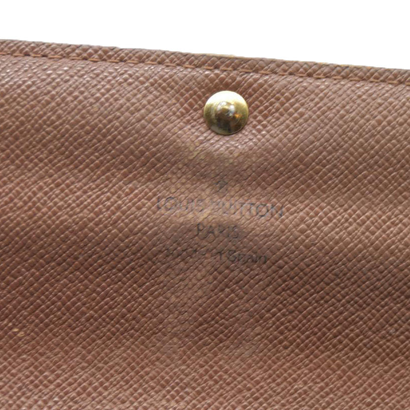 AUCTION $720 Louis Vuitton Monogram Portefeiulle Sarah Long Bifold Wallet Brown CA0049