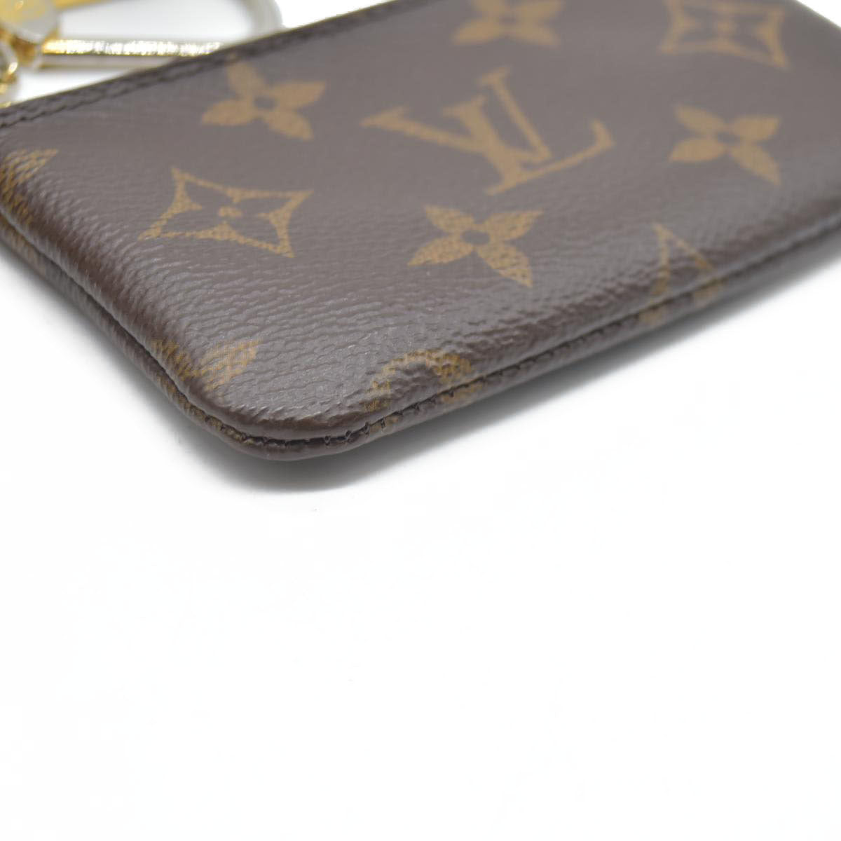 $345 Louis Vuitton Monogram Pochette Cles Wallet Coin Purse Brown