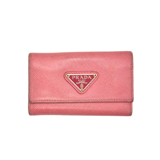 Prada  Saffiano 6 Key Holder Pink