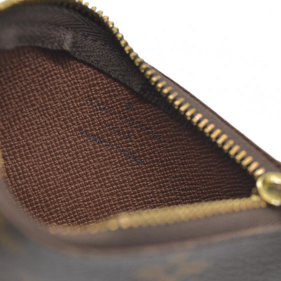 $345 Louis Vuitton Monogram Pochette Cles Wallet Coin Purse Brown