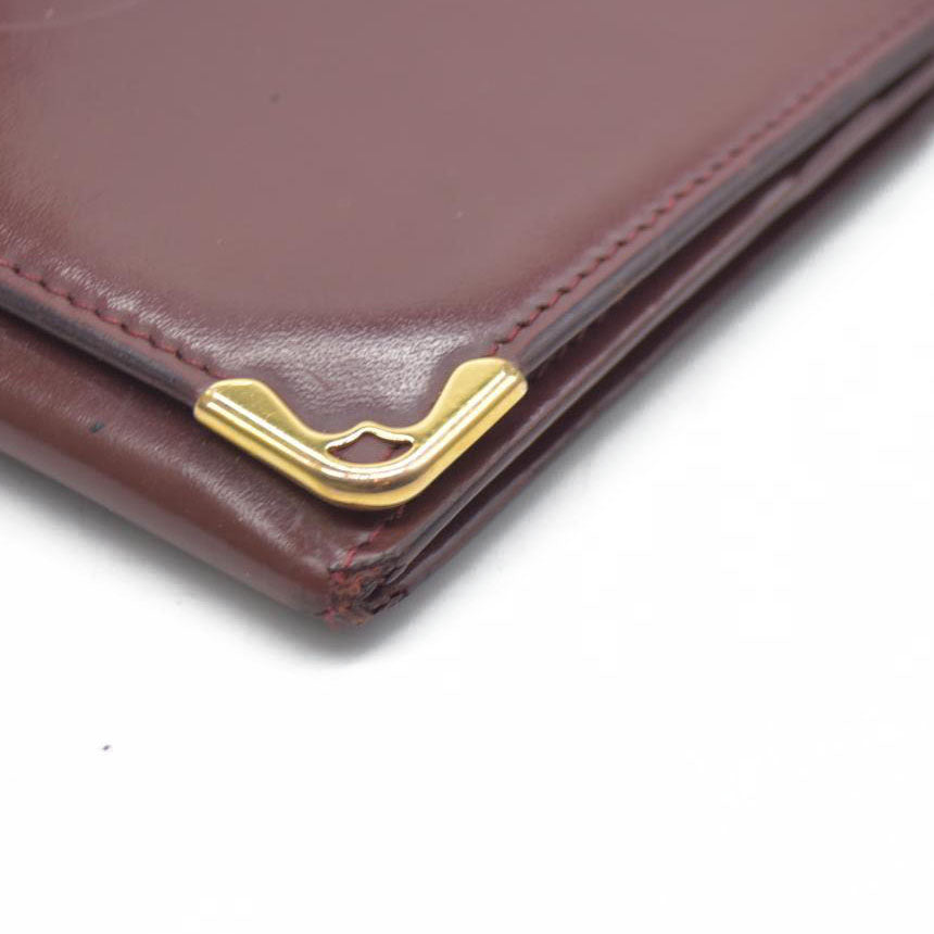 AUCTION $430 Cartier Cartier Burgundy Leather Must de Cartier ID Card Holder