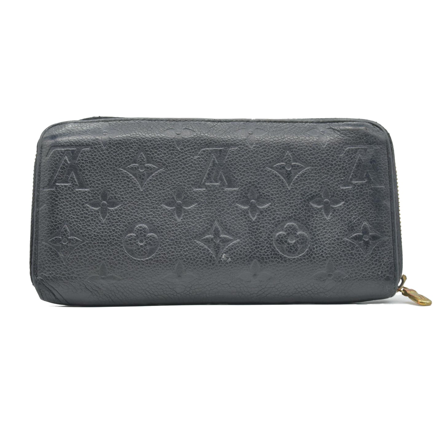 $1070 Prada Black Saffiano Leather Travel Zip Around Wallet CONSIGNMENT