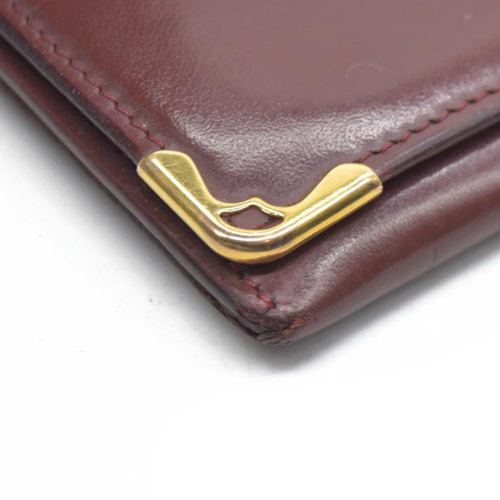 AUCTION $430 Cartier Cartier Burgundy Leather Must de Cartier ID Card Holder