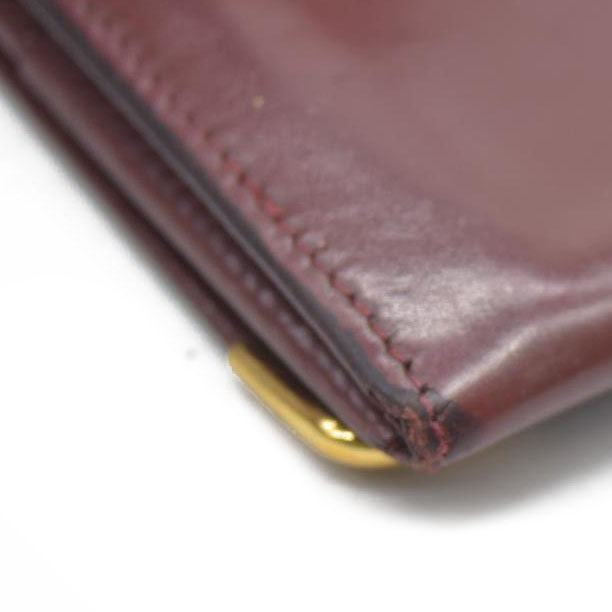 AUCTION $430 Cartier Cartier Burgundy Leather Must de Cartier ID Card Holder