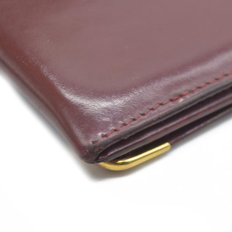 AUCTION $430 Cartier Cartier Burgundy Leather Must de Cartier ID Card Holder