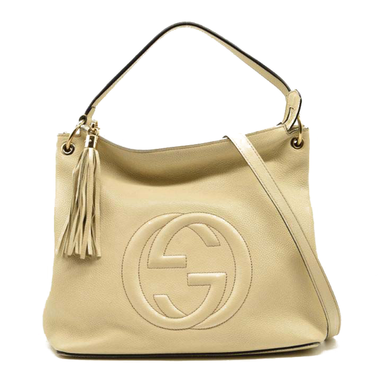 GUCCI Soho Hobo Cream Leather