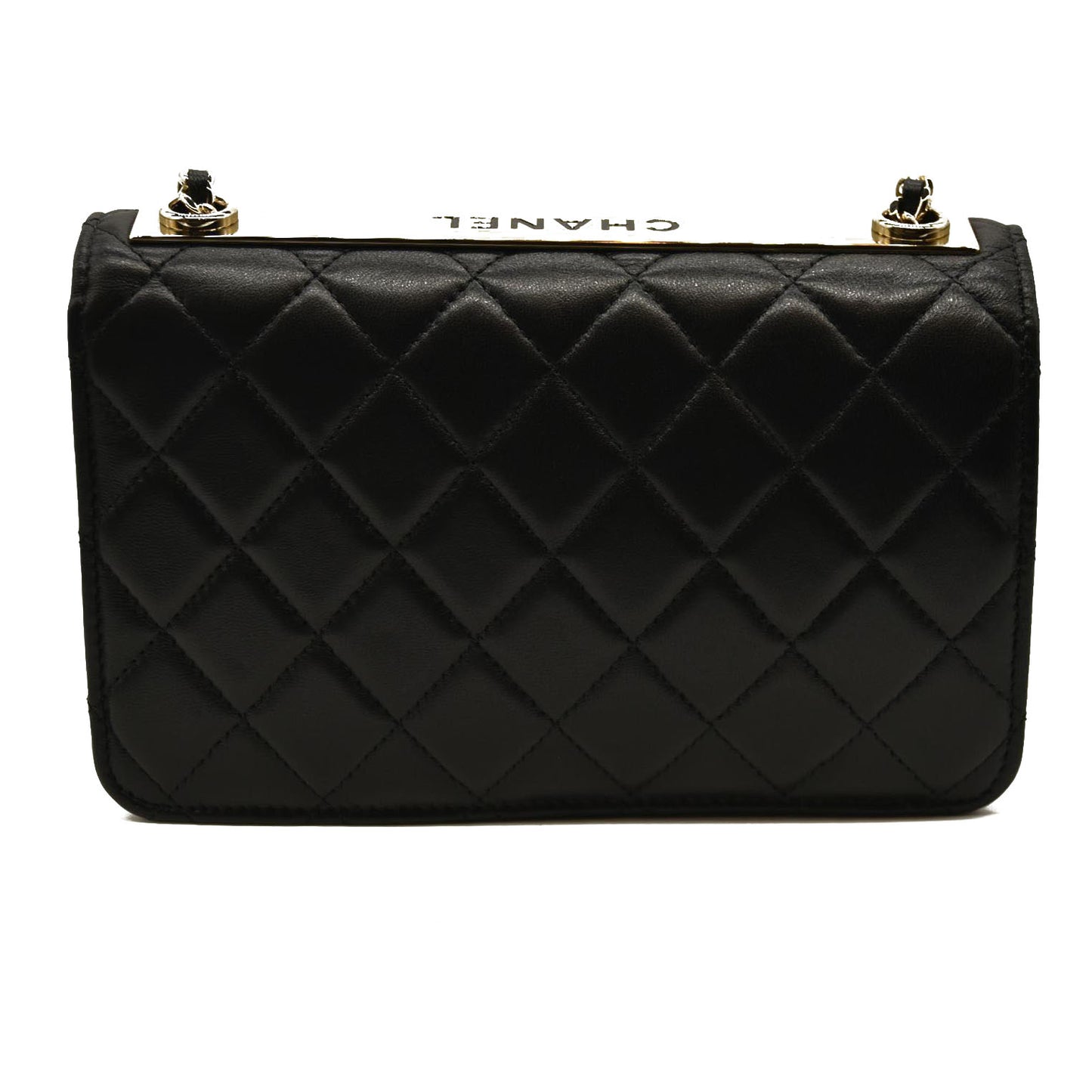 CHANEL  Lambskin Quilted Trendy CC Wallet On Chain WOC Black