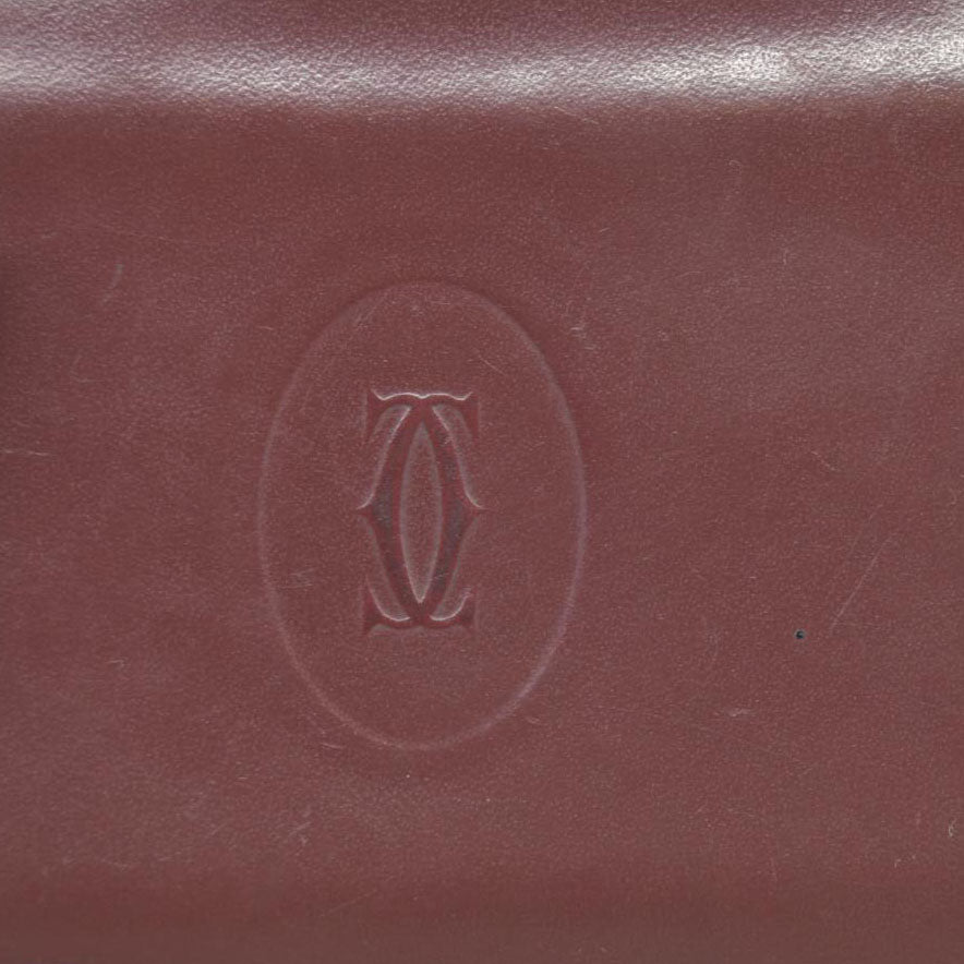 AUCTION $430 Cartier Cartier Burgundy Leather Must de Cartier ID Card Holder