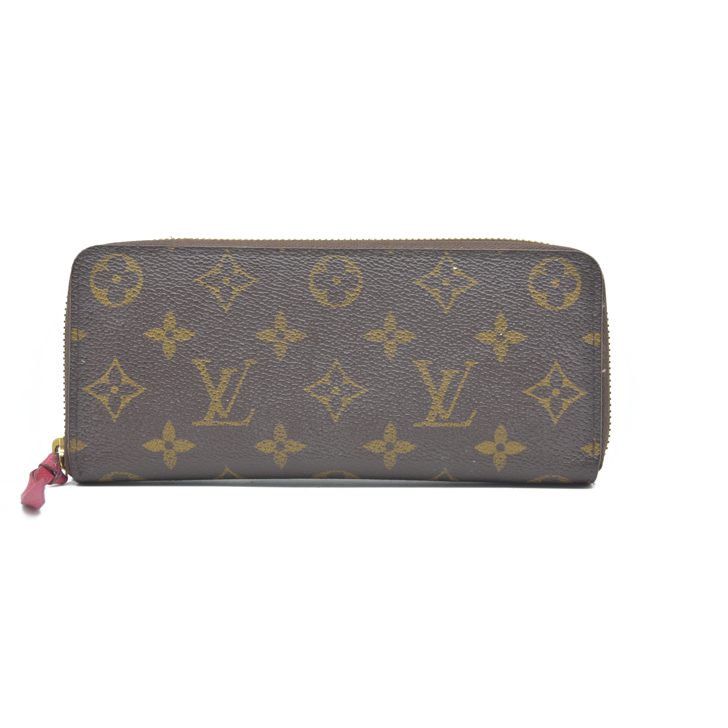 $605 Louis Vuitton  Monogram Clemence Wallet Fuchsia SD1108 2018