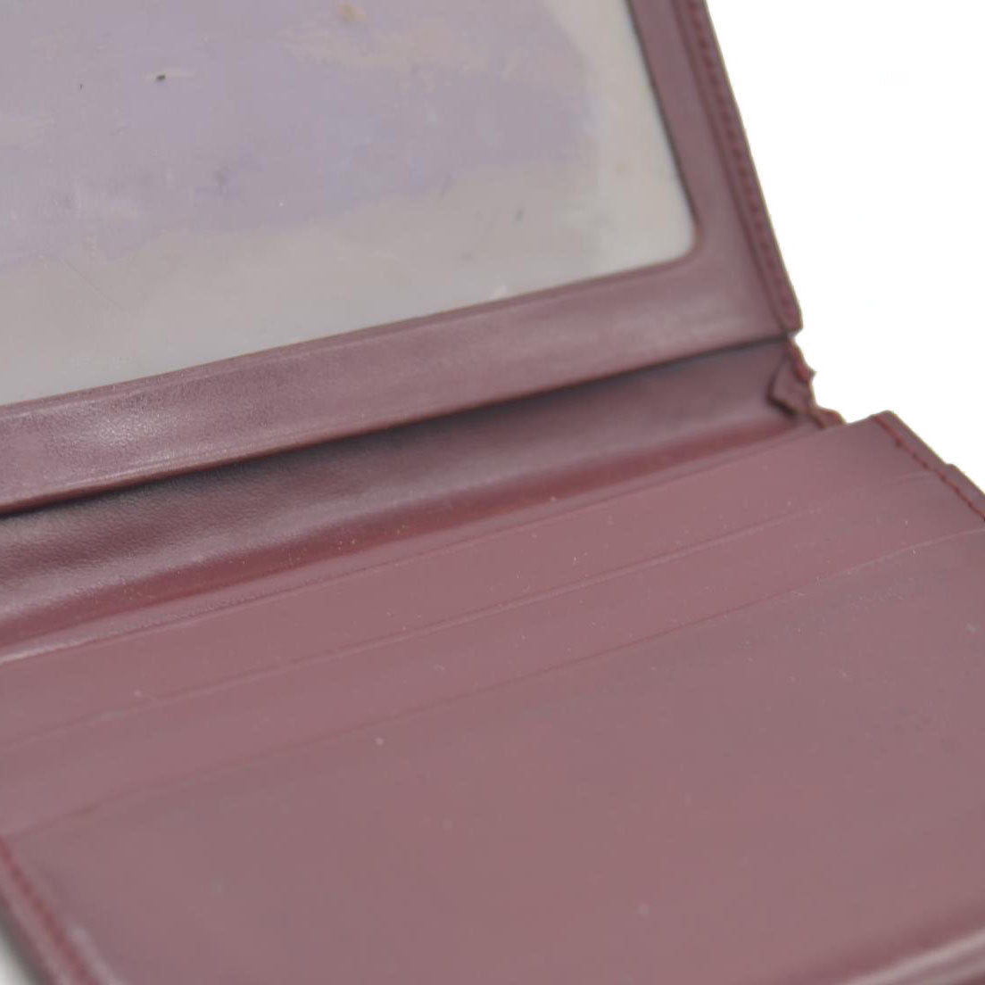 AUCTION $430 Cartier Cartier Burgundy Leather Must de Cartier ID Card Holder