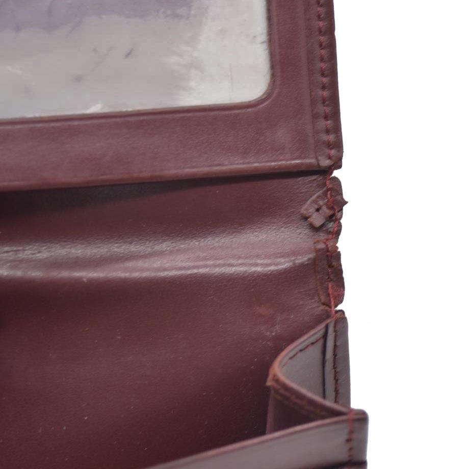AUCTION $430 Cartier Cartier Burgundy Leather Must de Cartier ID Card Holder