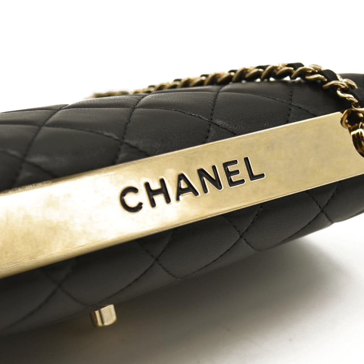 CHANEL  Lambskin Quilted Trendy CC Wallet On Chain WOC Black