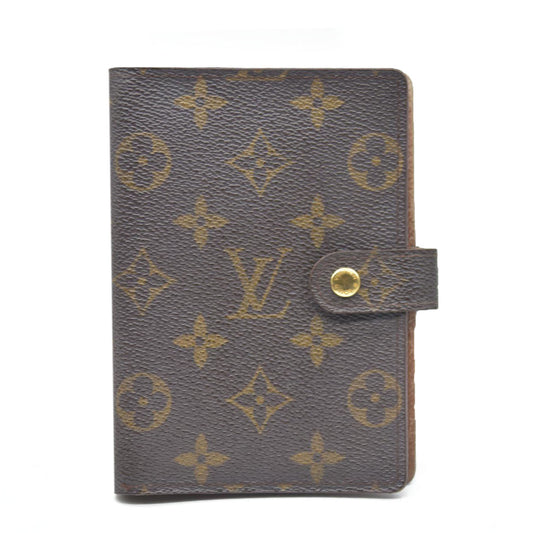 AUCTION $495 Louis Vuitton Monogram Agenda PM Notebook Cover Brown CA0977