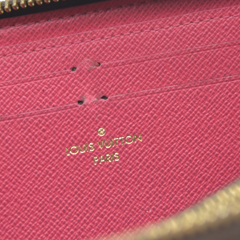 $605 Louis Vuitton  Monogram Clemence Wallet Fuchsia SD1108 2018