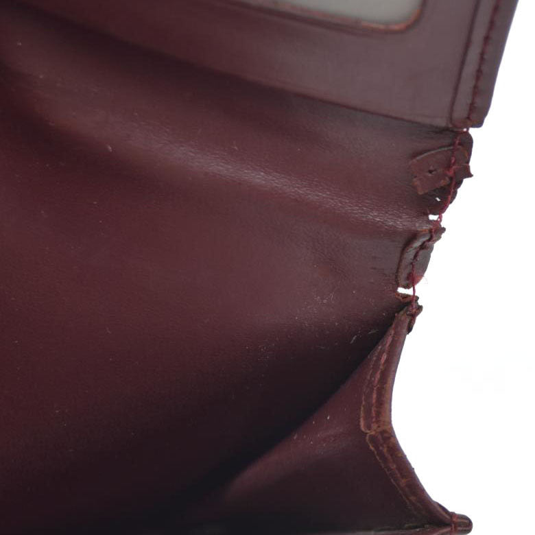 AUCTION $430 Cartier Cartier Burgundy Leather Must de Cartier ID Card Holder