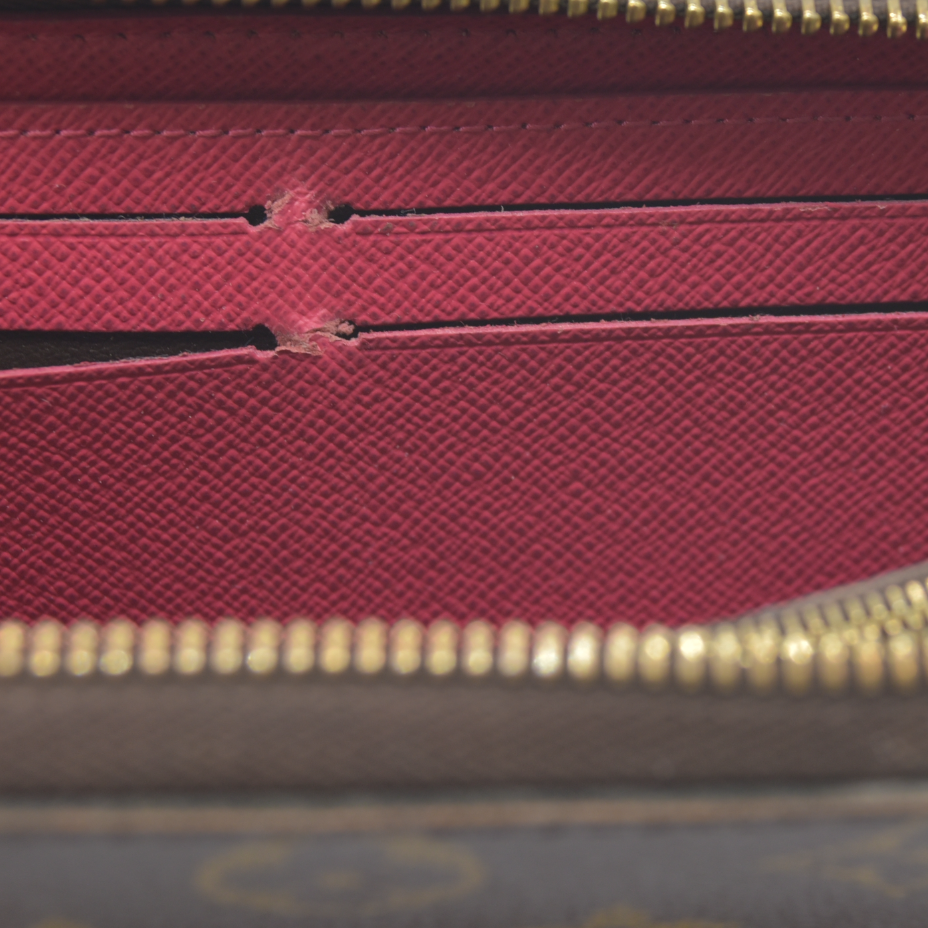 $605 Louis Vuitton  Monogram Clemence Wallet Fuchsia SD1108 2018