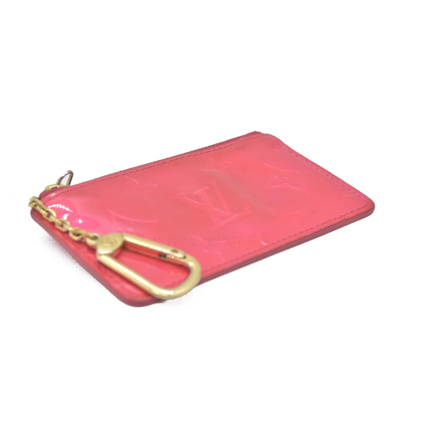 $490 Louis Vuitton Vernis Key Pouch Framboise CONSIGNMENT