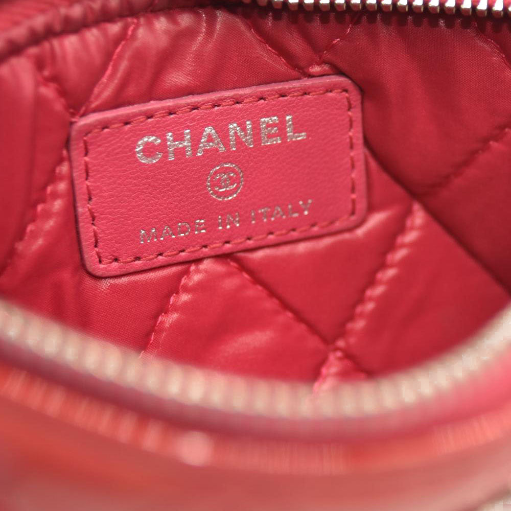 Chanel  Patent Quilted Small Cosmetic Case Pink