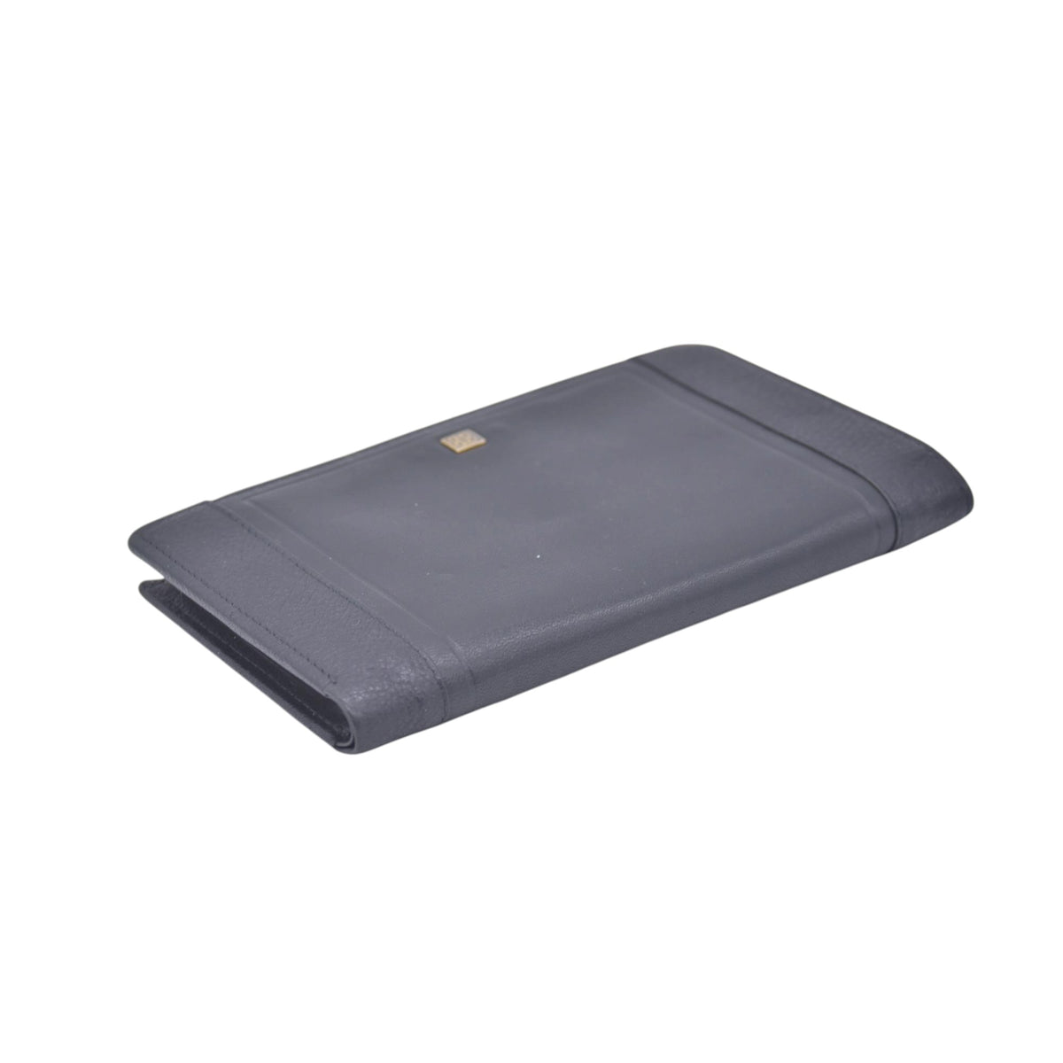 $650 GIVENCHY Smooth Leather 4G Kisslock French Purse Wallet Dark Navy CONSIGNMENT 10021205