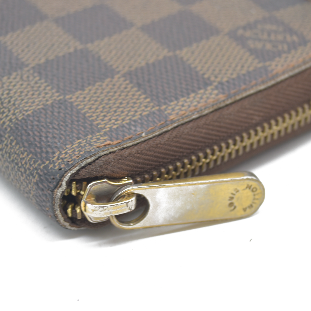 $915 2007 Louis Vuitton  Damier Ebene Zippy Wallet VI4057