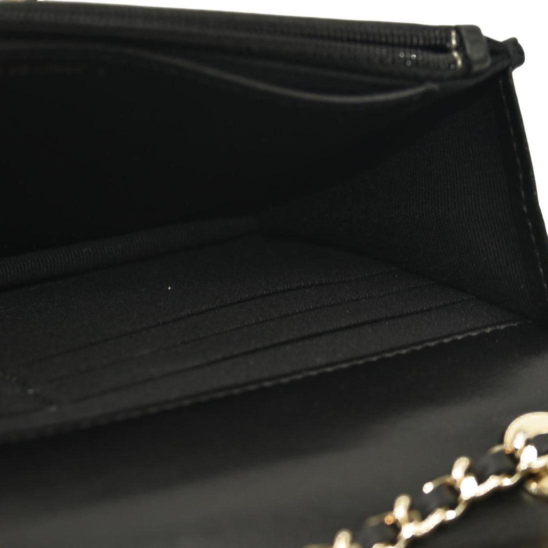 CHANEL  Lambskin Quilted Trendy CC Wallet On Chain WOC Black