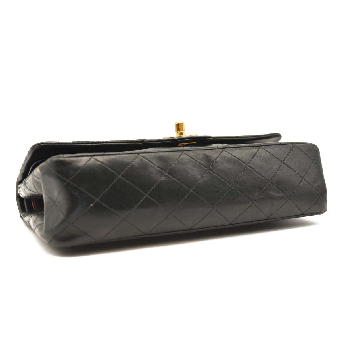 CHANEL Lambskin Quilted Medium Double Flap Black