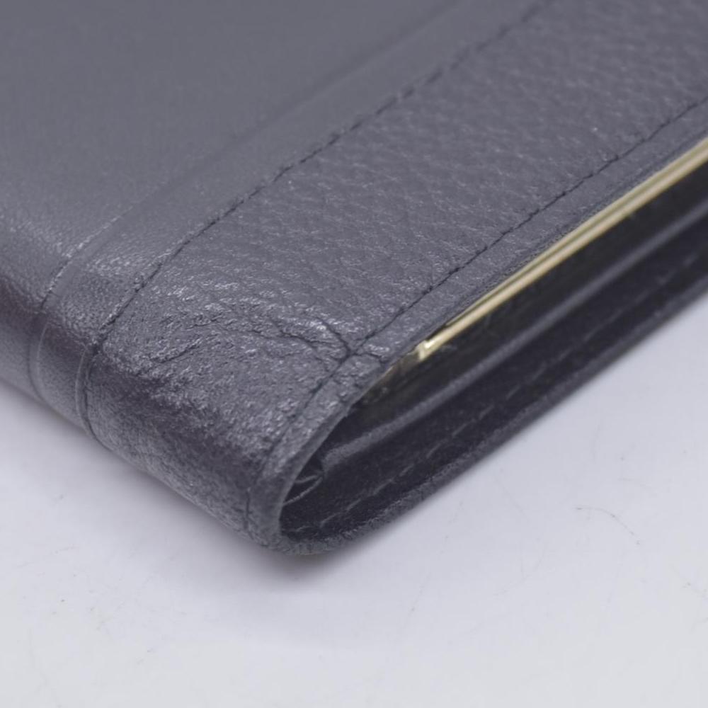 $650 GIVENCHY Smooth Leather 4G Kisslock French Purse Wallet Dark Navy CONSIGNMENT 10021205