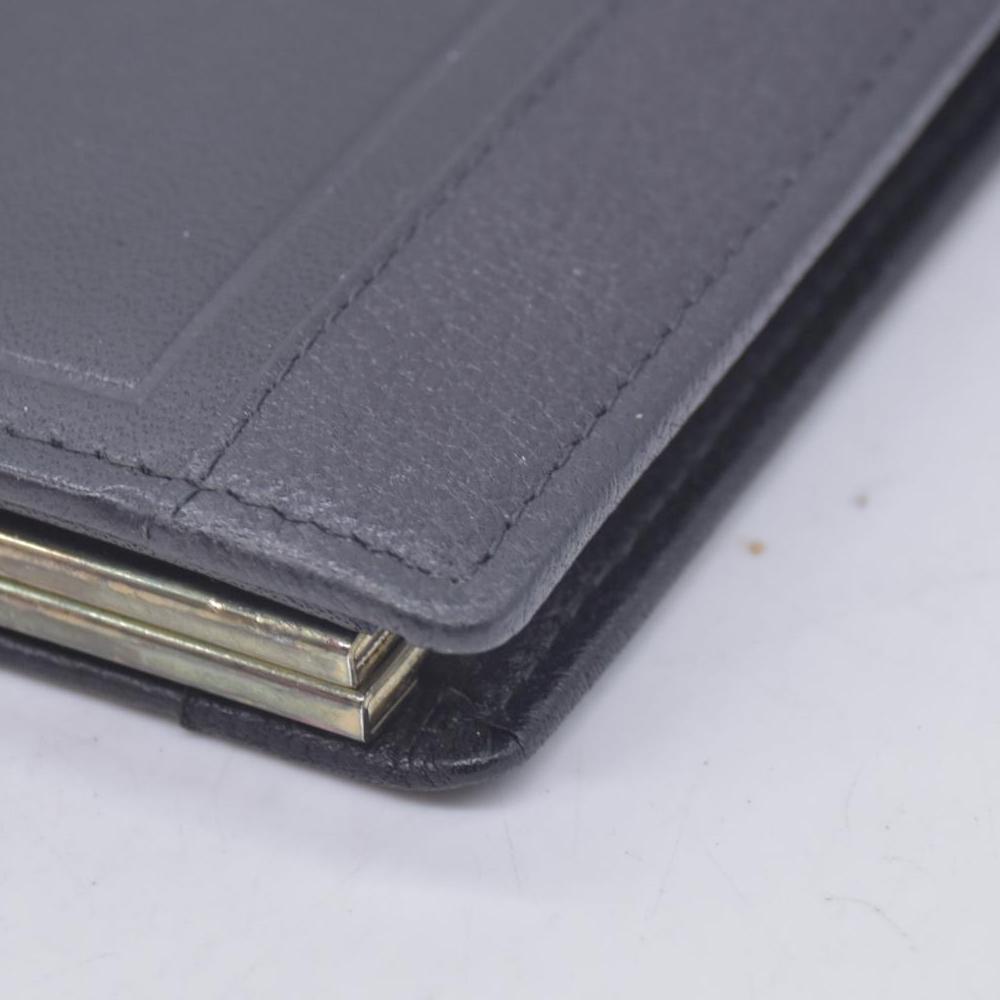 $650 GIVENCHY Smooth Leather 4G Kisslock French Purse Wallet Dark Navy CONSIGNMENT 10021205