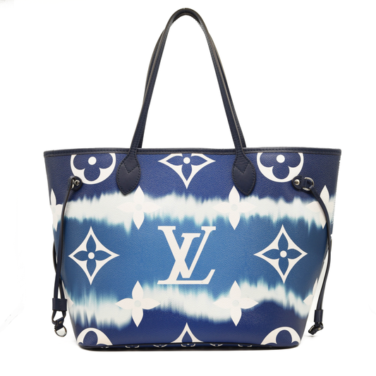 USED 2020 Louis Vuitton Monogram Escale Neverfull MM Blue