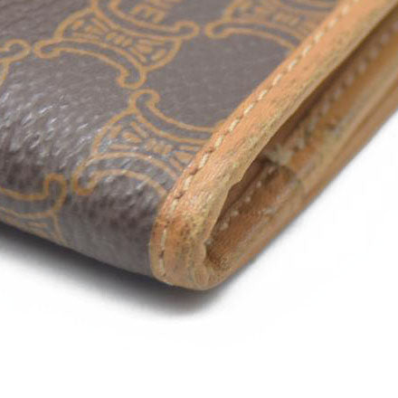 AUCTION $520 CELINE Macadam PVC Bifold Wallet Brown