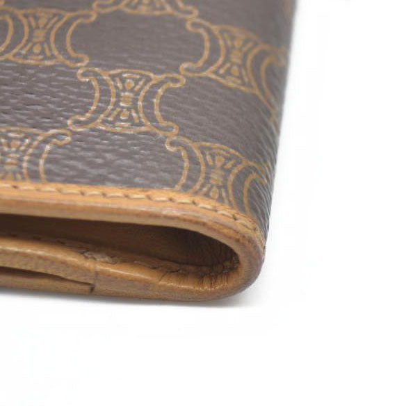 AUCTION $520 CELINE Macadam PVC Bifold Wallet Brown