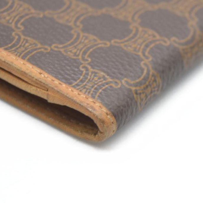 AUCTION $520 CELINE Macadam PVC Bifold Wallet Brown